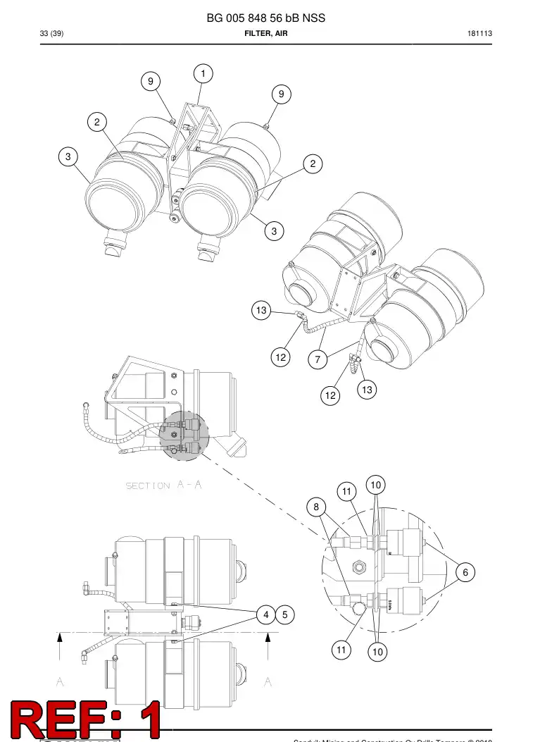 BG00584874b BG 005 848 74b Bracket, Filter - Sandvik Technical Drawing