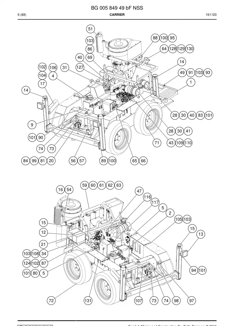 BG00584949b BG 005 849 49b Carrier - Sandvik Technical Drawing