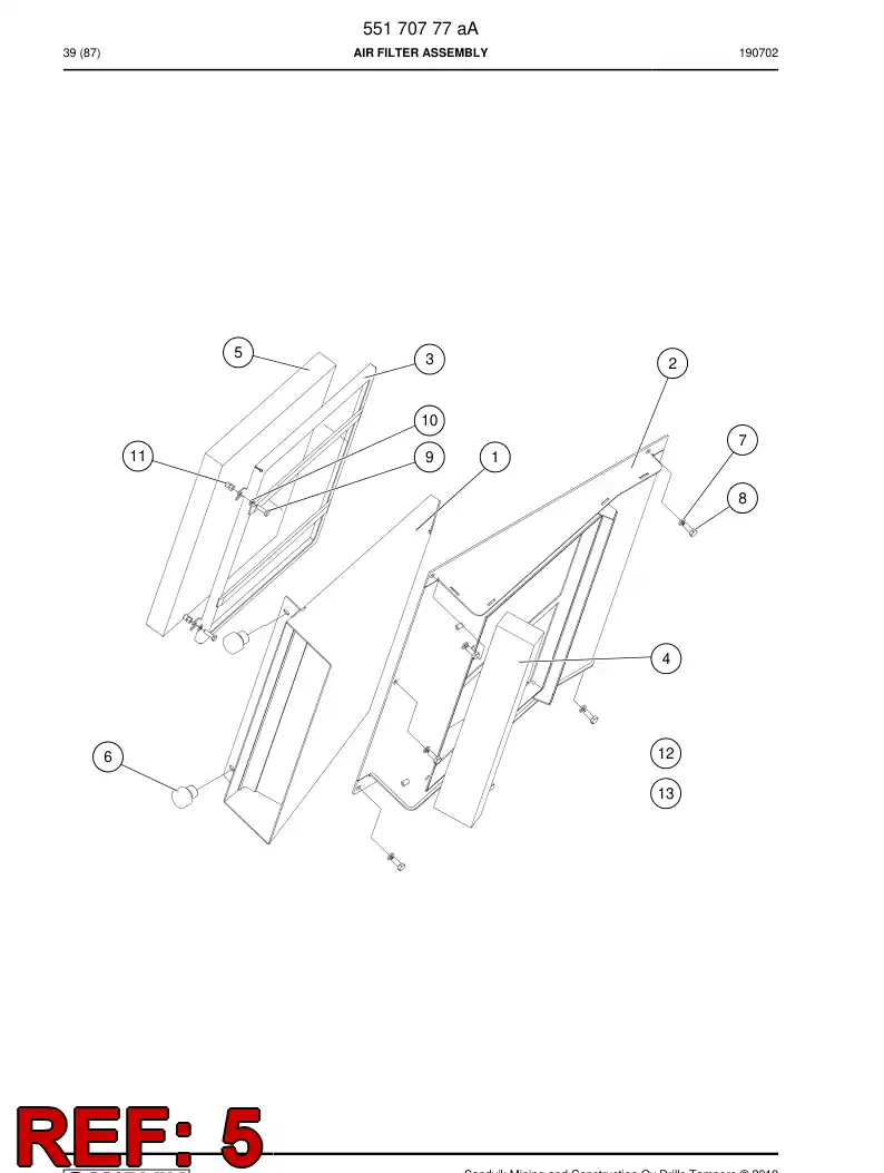 BG00585609a BG 005 856 09a Filter Element - Sandvik Technical Drawing