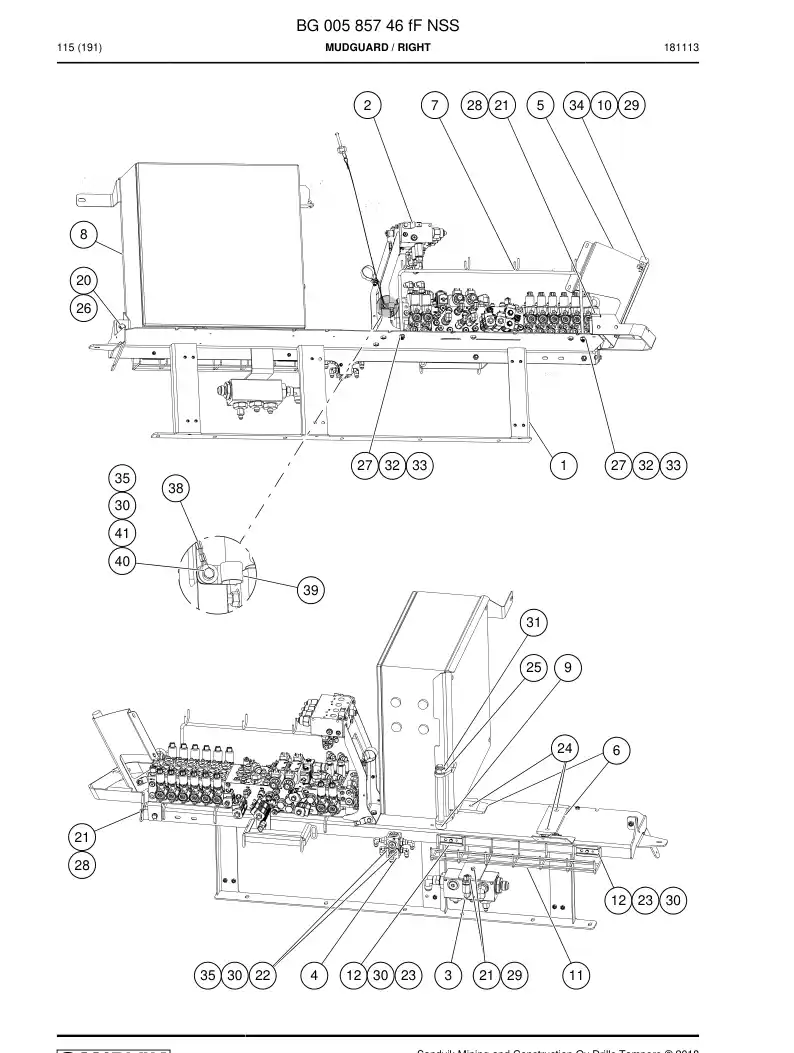 BG00585746f BG 005 857 46f Mudguard - Sandvik Technical Drawing