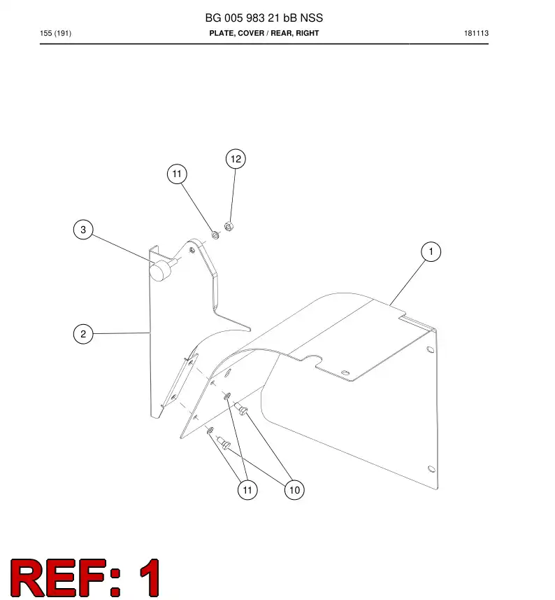 BG00585752b BG 005 857 52b Plate, Cover - Sandvik Technical Drawing