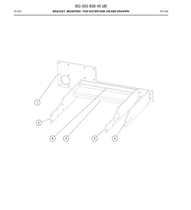 BG00585845b BG 005 858 45b Bracket, Mounting - Sandvik Technical Drawing