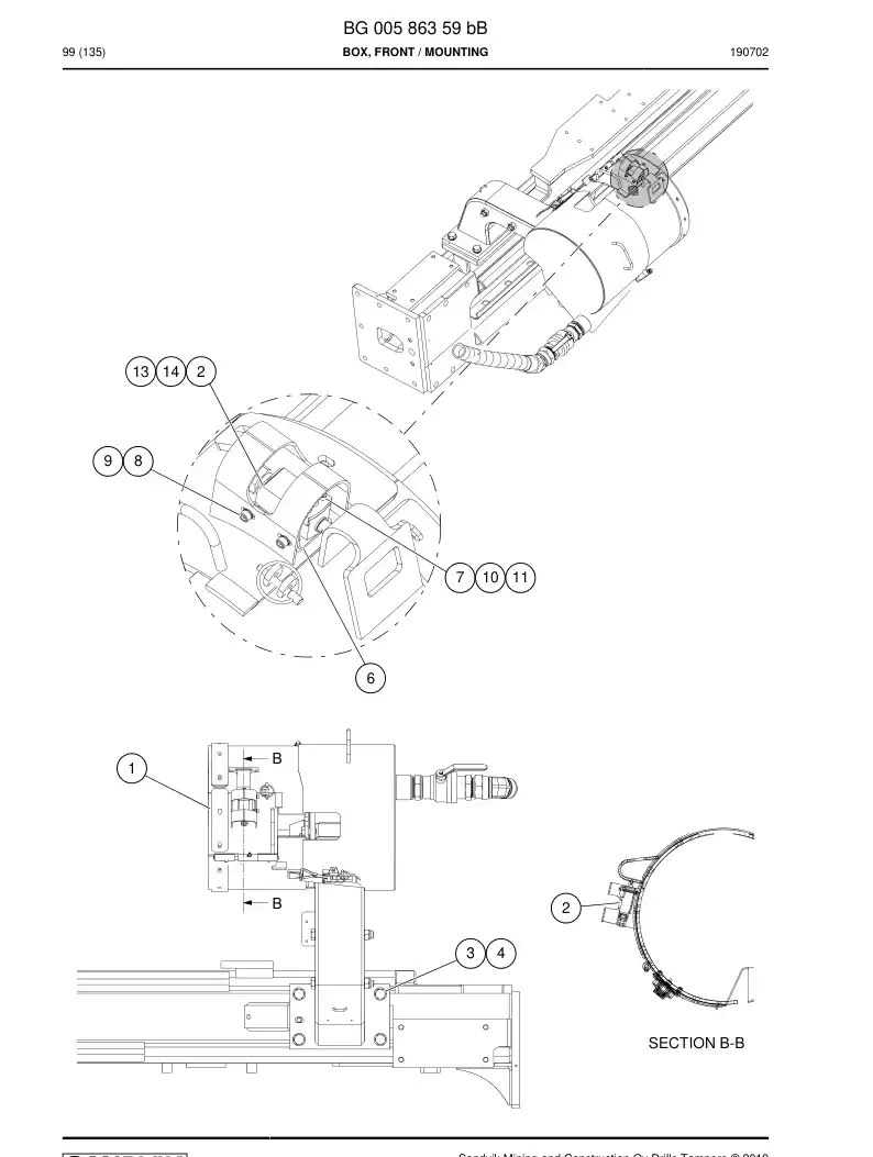 BG00586359b BG 005 863 59b Box, Front - Sandvik Technical Drawing
