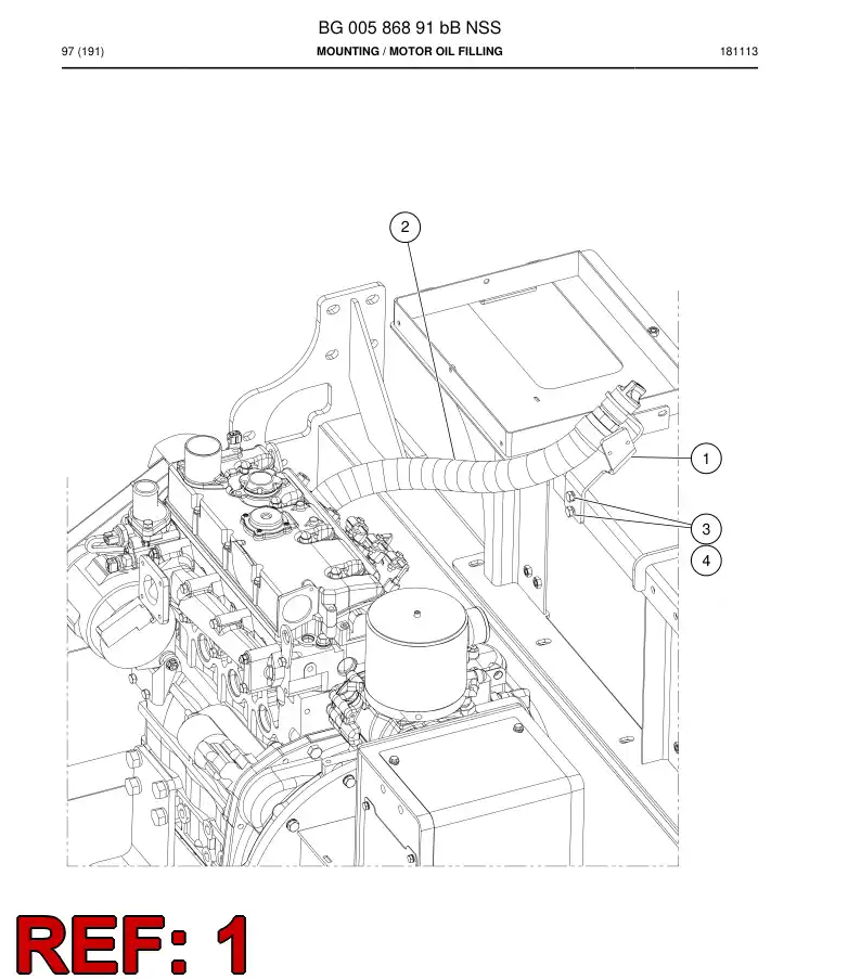BG00586900b BG 005 869 00b Bracket, Hose - Sandvik Technical Drawing