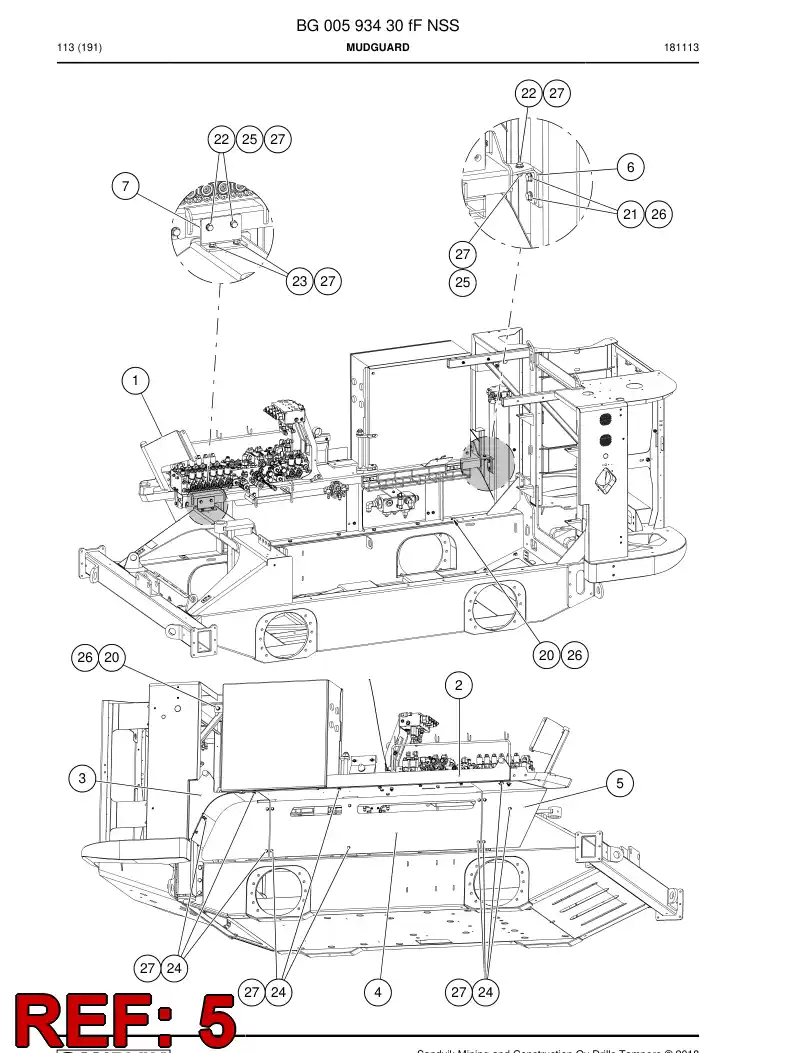 BG00587095c BG 005 870 95c Plate, Cover - Sandvik Technical Drawing