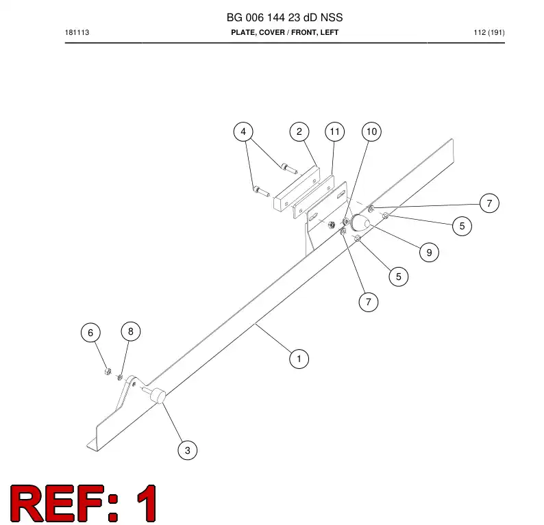 BG00588180b BG 005 881 80b Plate, Cover - Sandvik Technical Drawing