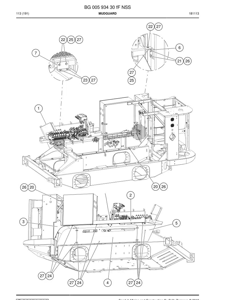 BG00593430f BG 005 934 30f Mudguard - Sandvik Technical Drawing
