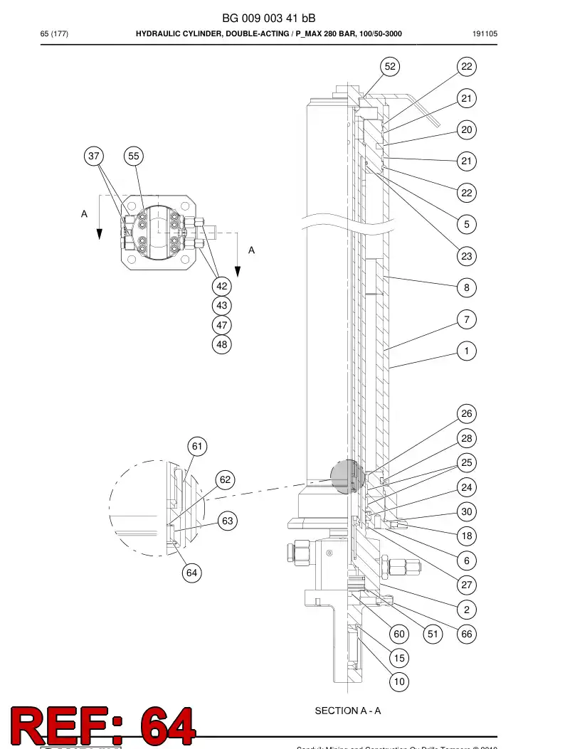 BG00595314a BG 005 953 14a Circlip - Sandvik Technical Drawing