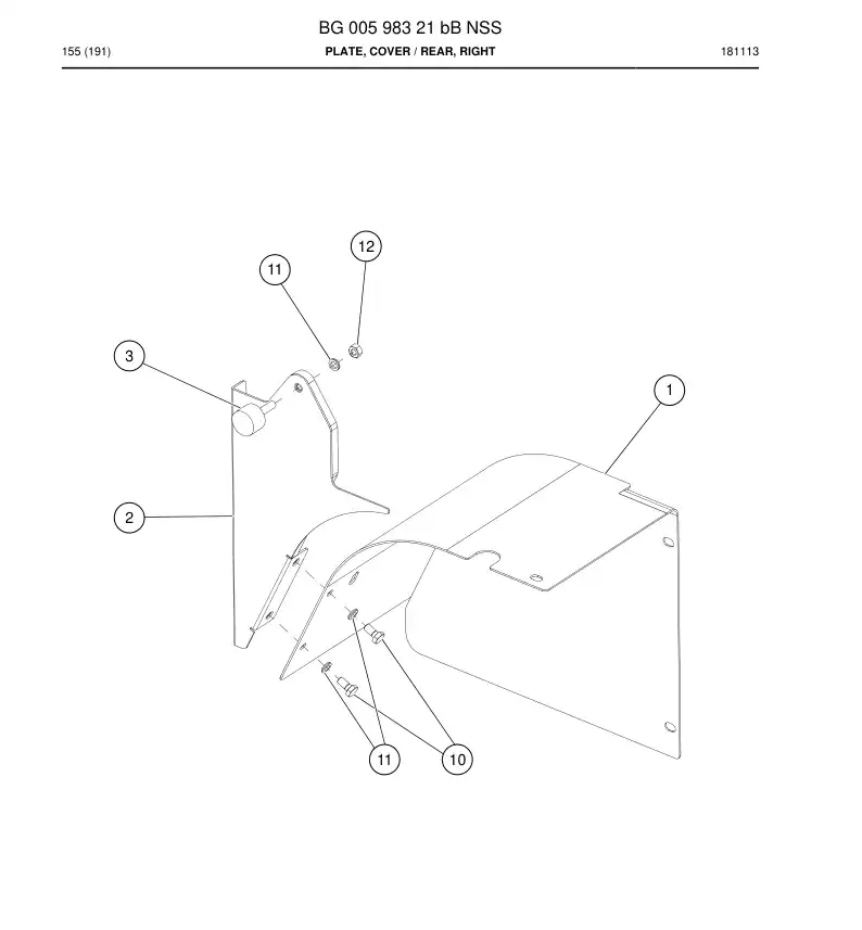 BG00598321b BG 005 983 21b Plate, Cover - Sandvik Technical Drawing