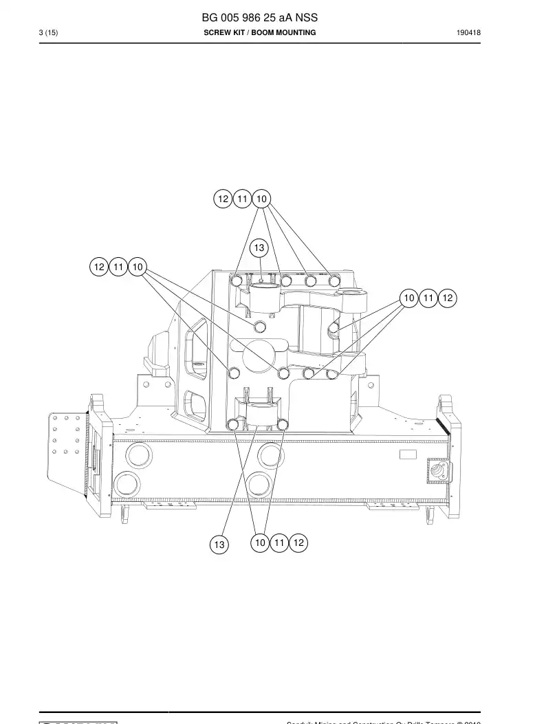 BG00598625a BG 005 986 25a Screw Kit - Sandvik Technical Drawing