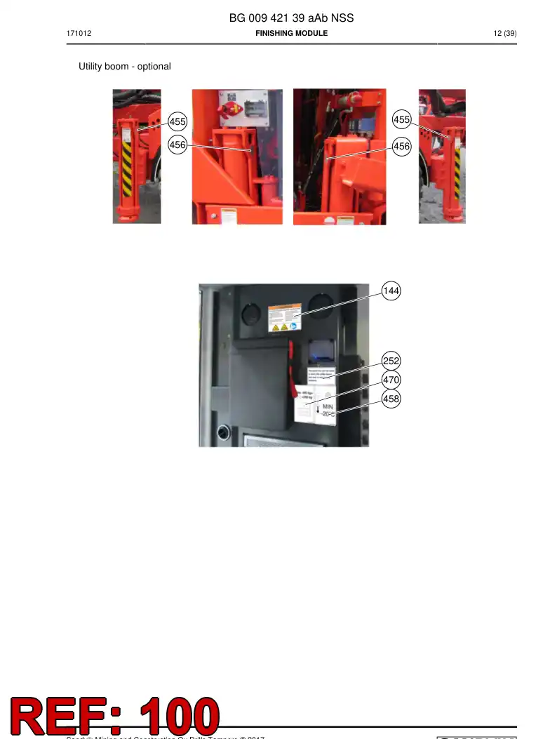 BG00598891c BG 005 988 91c Label Set, Safety - Sandvik Technical Drawing