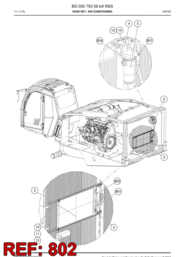 BG00599357a BG 005 993 57a Hose Assembly, Refrigeration - Sandvik Technical Drawing