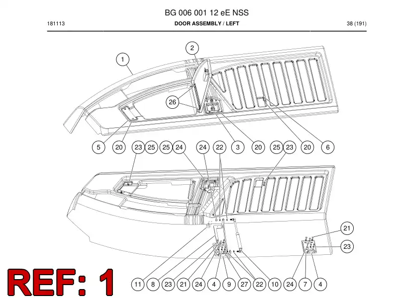 BG00600099b BG 006 000 99b Door - Sandvik Technical Drawing