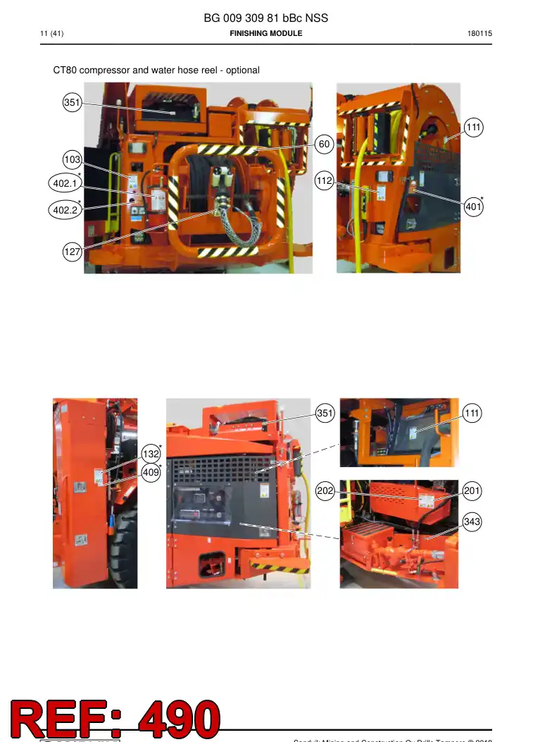 BG00600139a BG 006 001 39a Decal set - Sandvik Technical Drawing