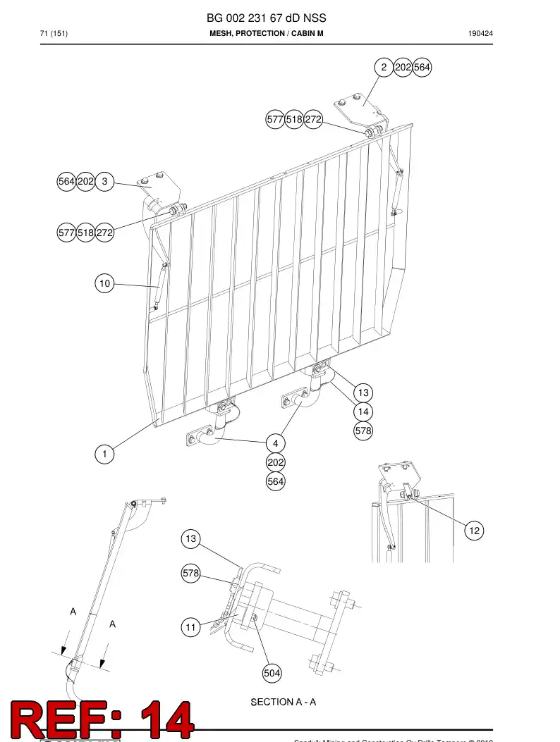 BG00600195a BG 006 001 95a Wire, Safety - Sandvik Technical Drawing