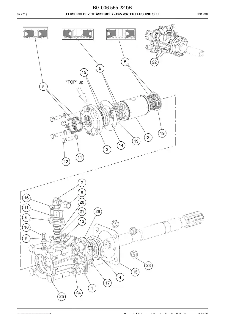 BG00601794a BG 006 017 94a Seal Kit - Sandvik Technical Drawing