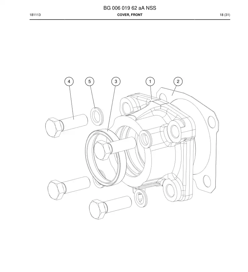 BG00601962a BG 006 019 62a Cover, Front - Sandvik Technical Drawing