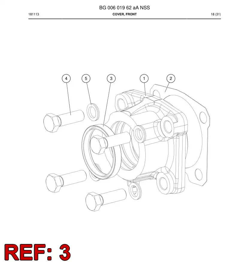 BG00601967a BG 006 019 67a Seal, U - Sandvik Technical Drawing