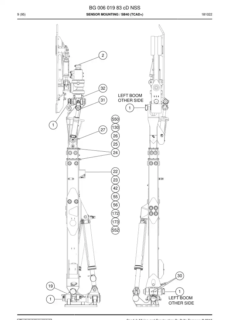 BG00601983d BG 006 019 83d Sensor Mounting - Sandvik Technical Drawing