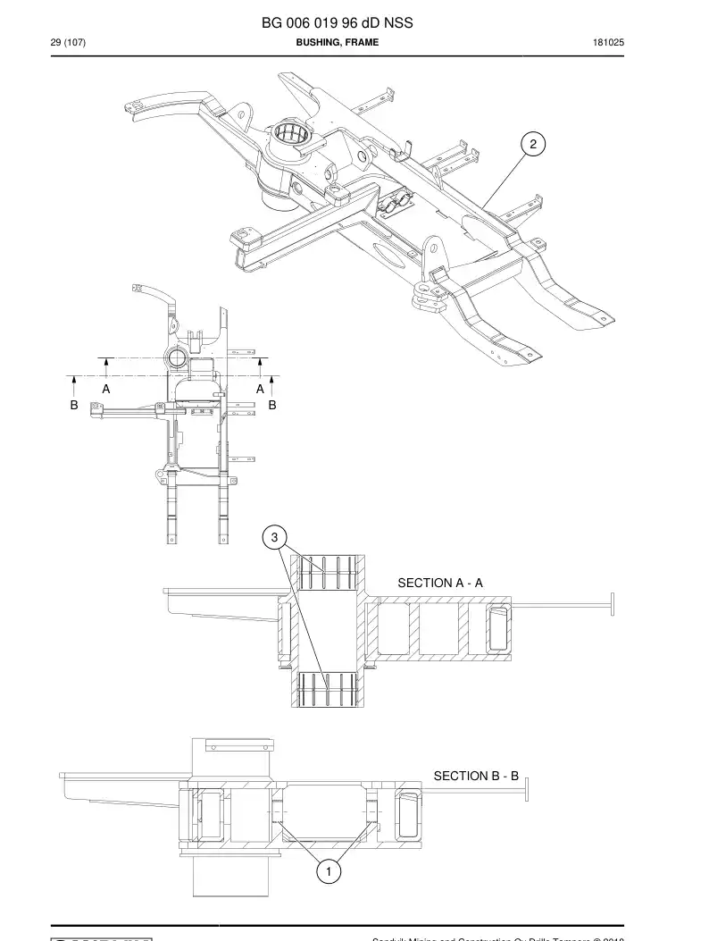 BG00601996d BG 006 019 96d Bushing, Frame - Sandvik Technical Drawing