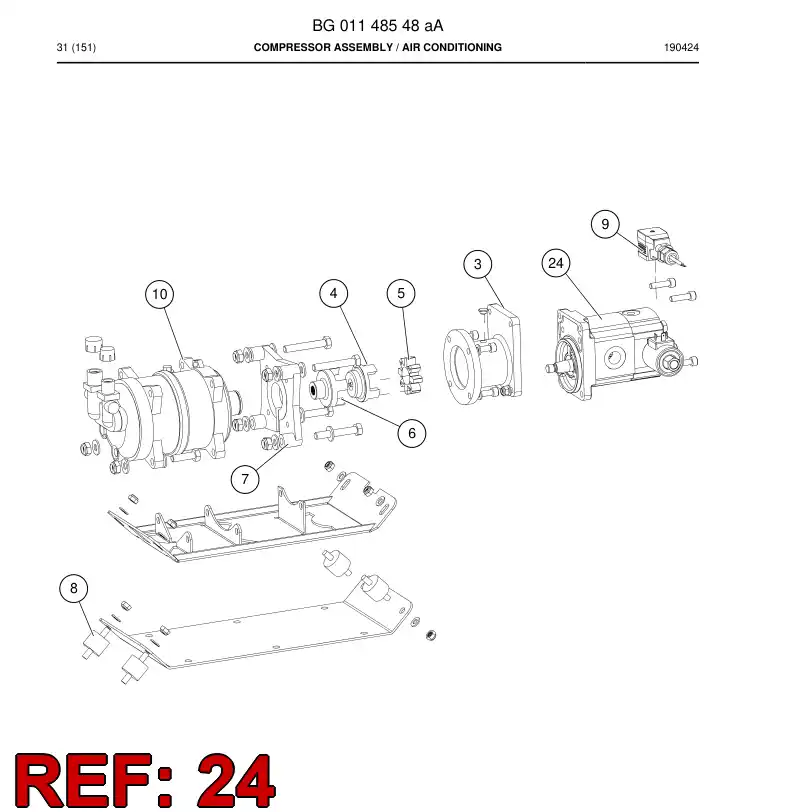 BG00602884a BG 006 028 84a Hydraulic Motor, Gear - Sandvik Technical Drawing