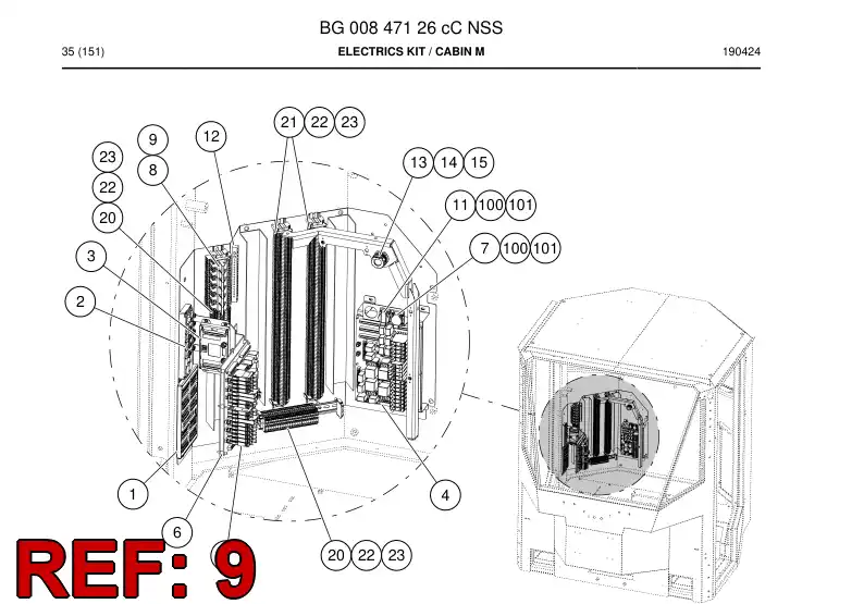 BG00603247a BG 006 032 47a Relay - Sandvik Technical Drawing