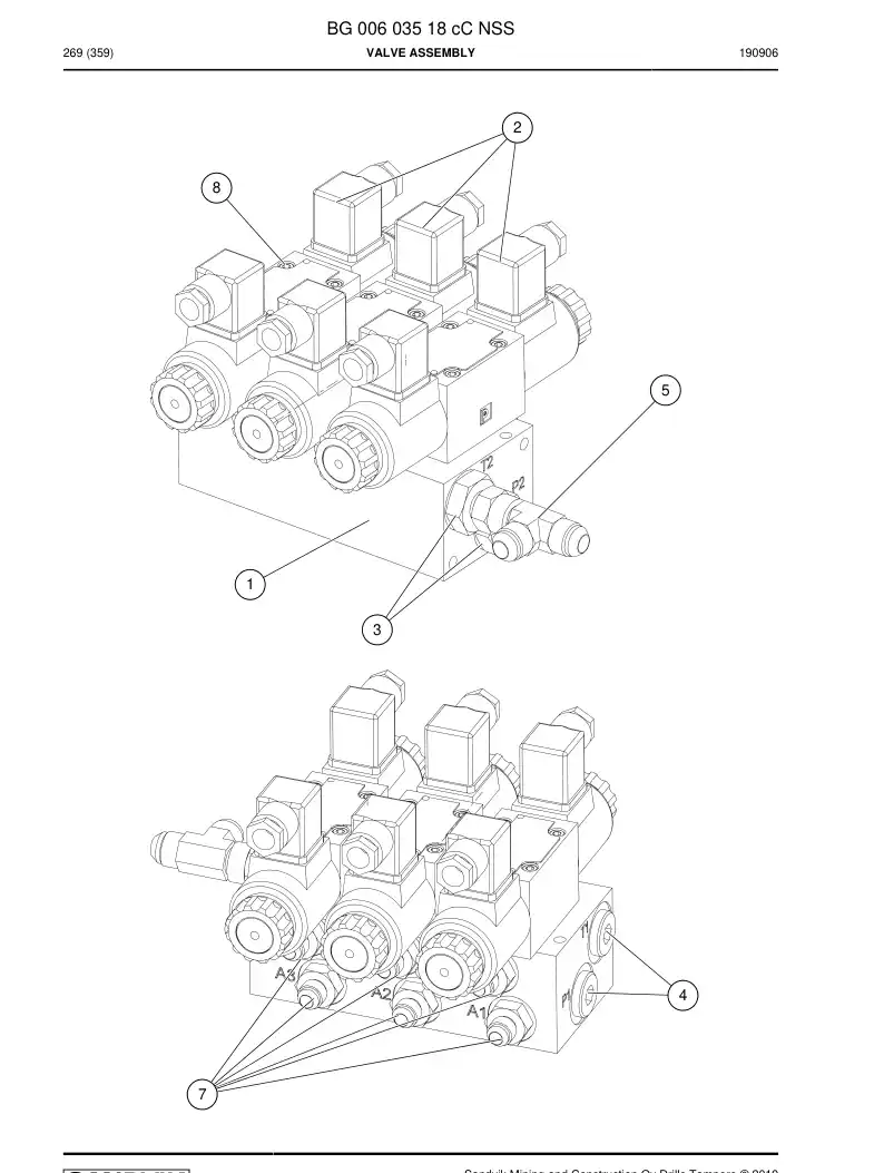 BG00603518c BG 006 035 18c Valve Assembly - Sandvik Technical Drawing