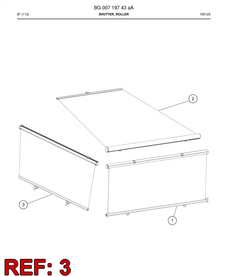 BG00604235a BG 006 042 35a Shutter, Roller - Sandvik Technical Drawing