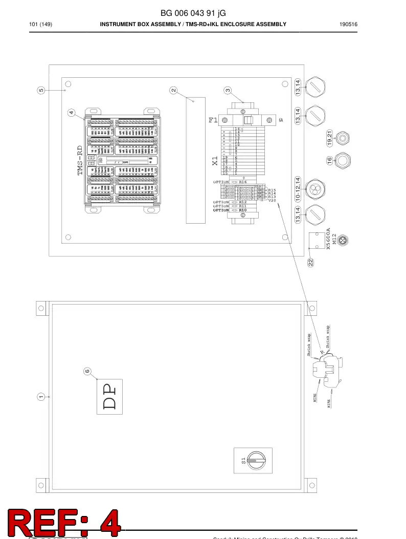 BG00604255a BG 006 042 55a Programmed Electronic Assembly - Sandvik Technical Drawing