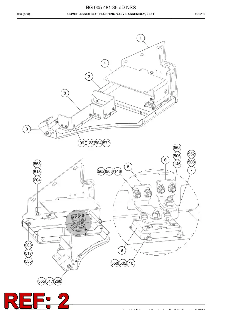 BG00604359a BG 006 043 59a Door assembly - Sandvik Technical Drawing