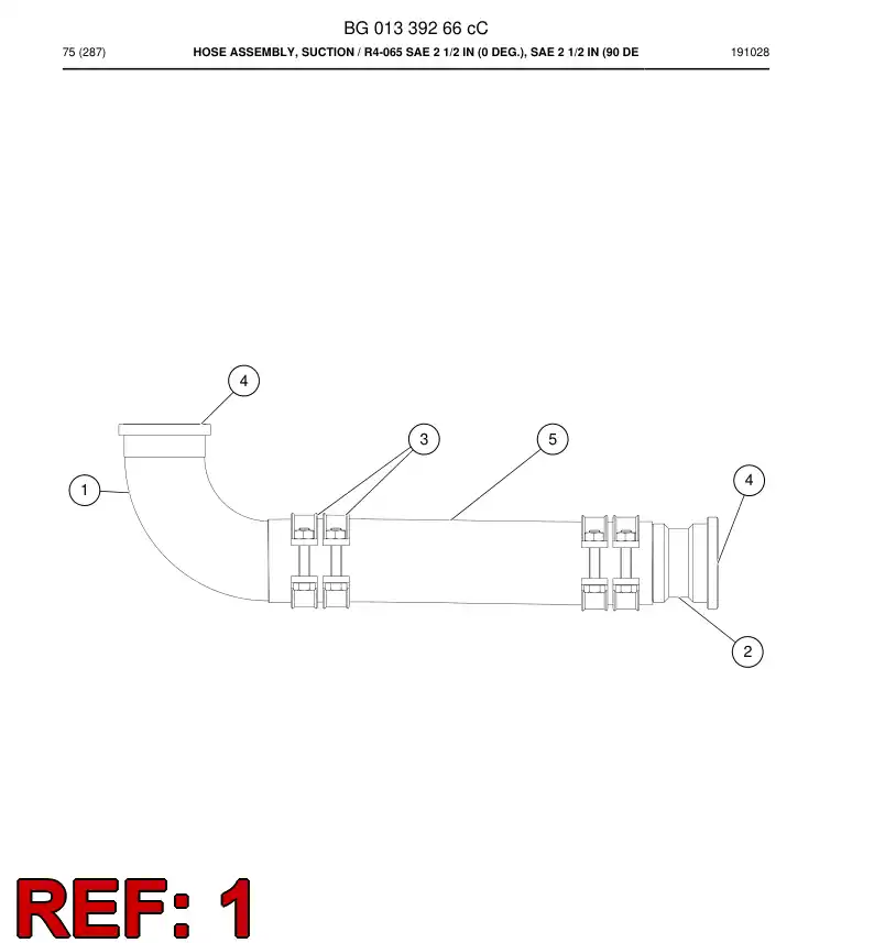 BG00604653a BG 006 046 53a Fitting, Flange - Sandvik Technical Drawing