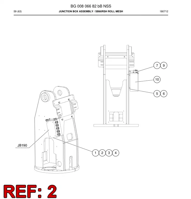 BG00604701a BG 006 047 01a Cable Assembly - Sandvik Technical Drawing