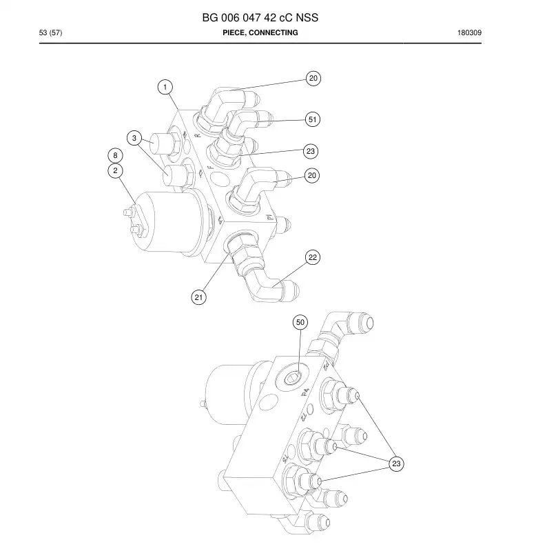 BG00604742c BG 006 047 42c PART, CONNECTION - Sandvik Technical Drawing