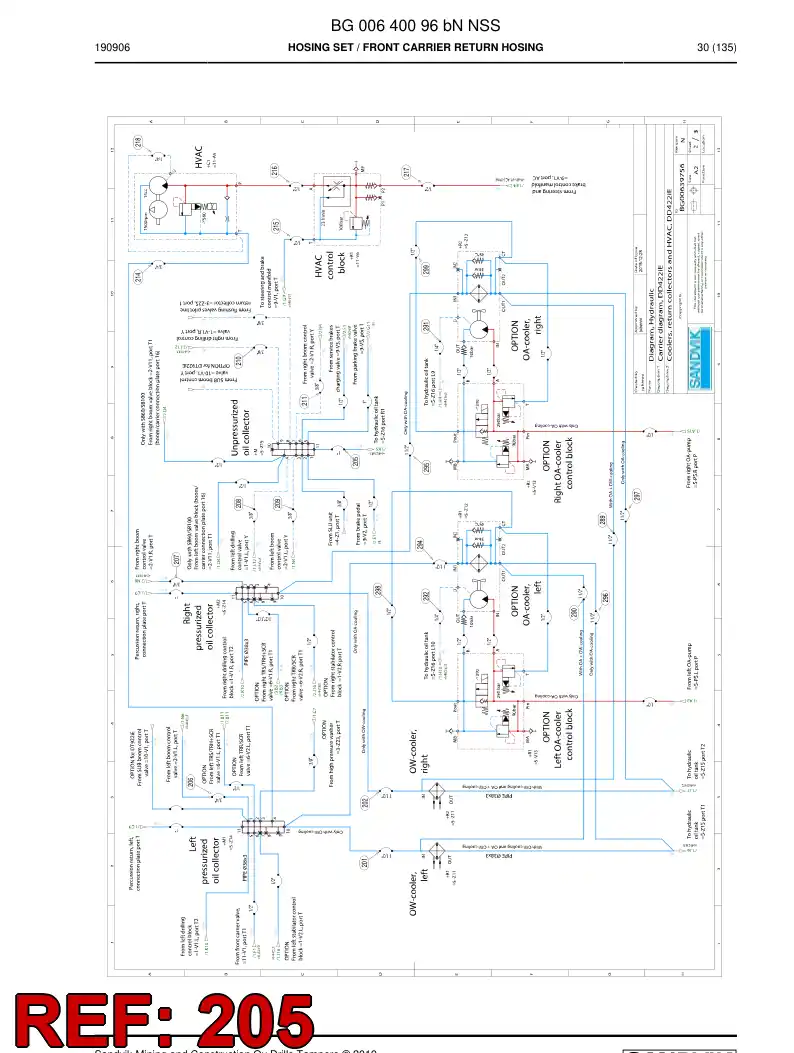 BG00605044a BG 006 050 44a Hose Assembly, Hydraulic - Sandvik Technical Drawing