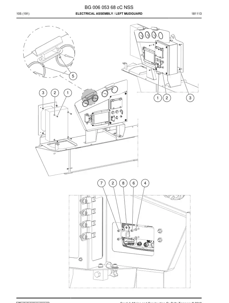 BG00605368c BG 006 053 68c Electrical Assembly - Sandvik Technical Drawing