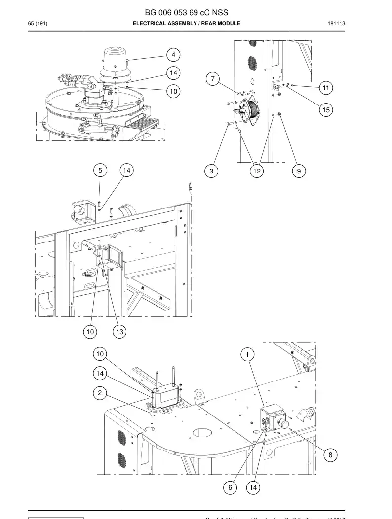 BG00605369c BG 006 053 69c Electrical Assembly - Sandvik Technical Drawing