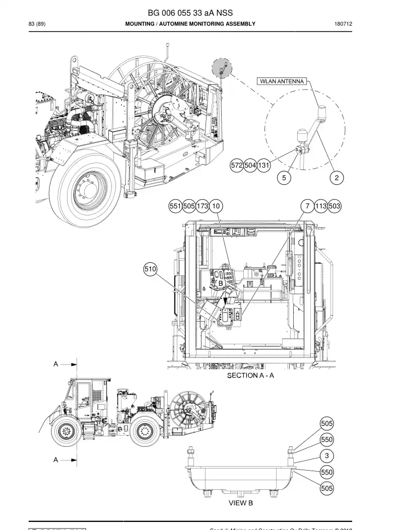 BG00605533a BG 006 055 33a Mounting - Sandvik Technical Drawing