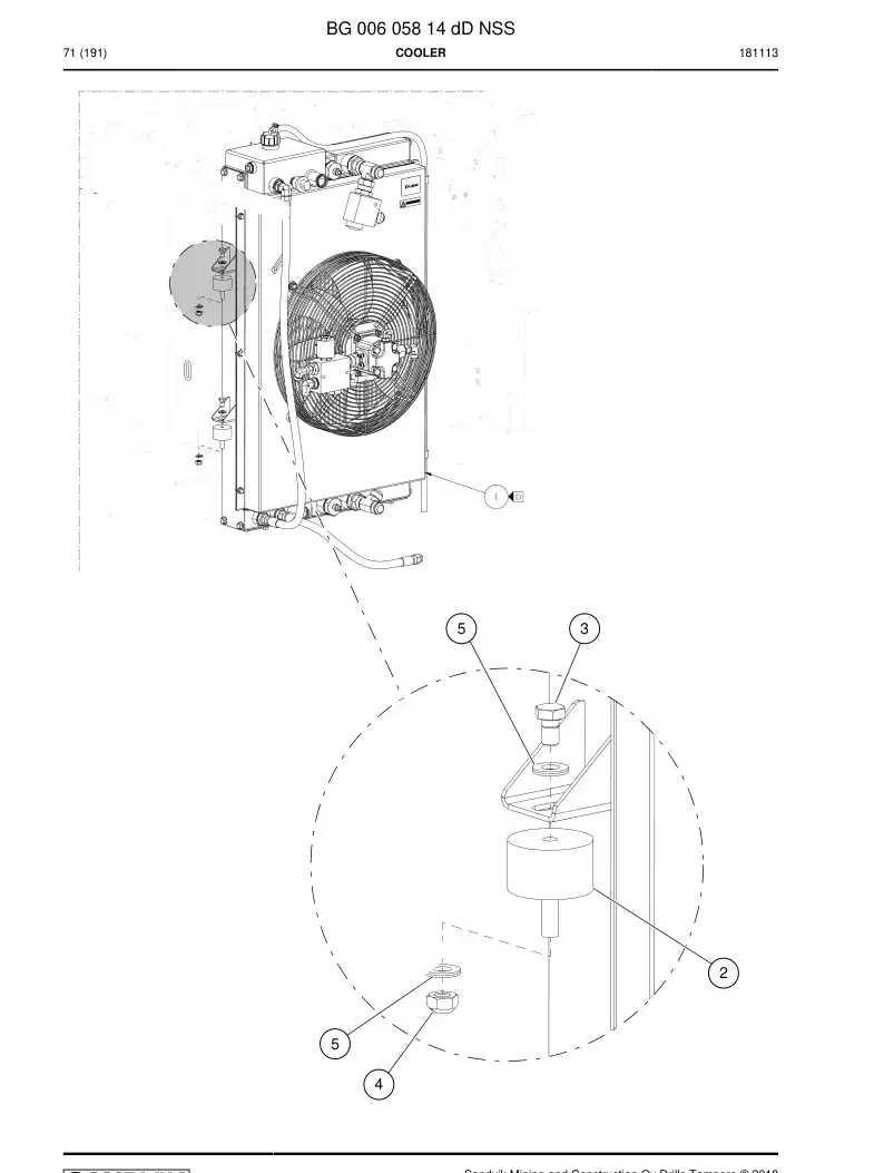 BG00605814d BG 006 058 14d Cooler - Sandvik Technical Drawing
