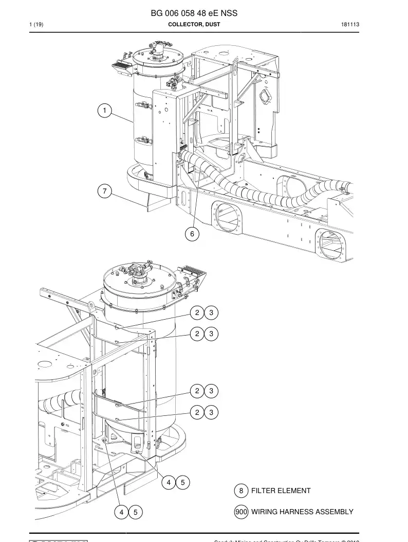 BG00605848e BG 006 058 48e Collector, Dust - Sandvik Technical Drawing