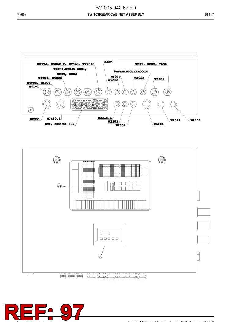 BG00606110a BG 006 061 10a Ring, Seal - Sandvik Technical Drawing