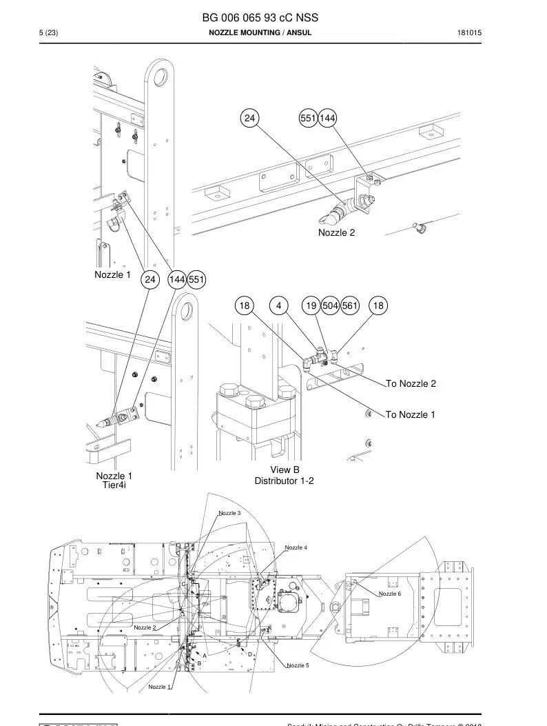 BG00606593c BG 006 065 93c Nozzle mounting - Sandvik Technical Drawing