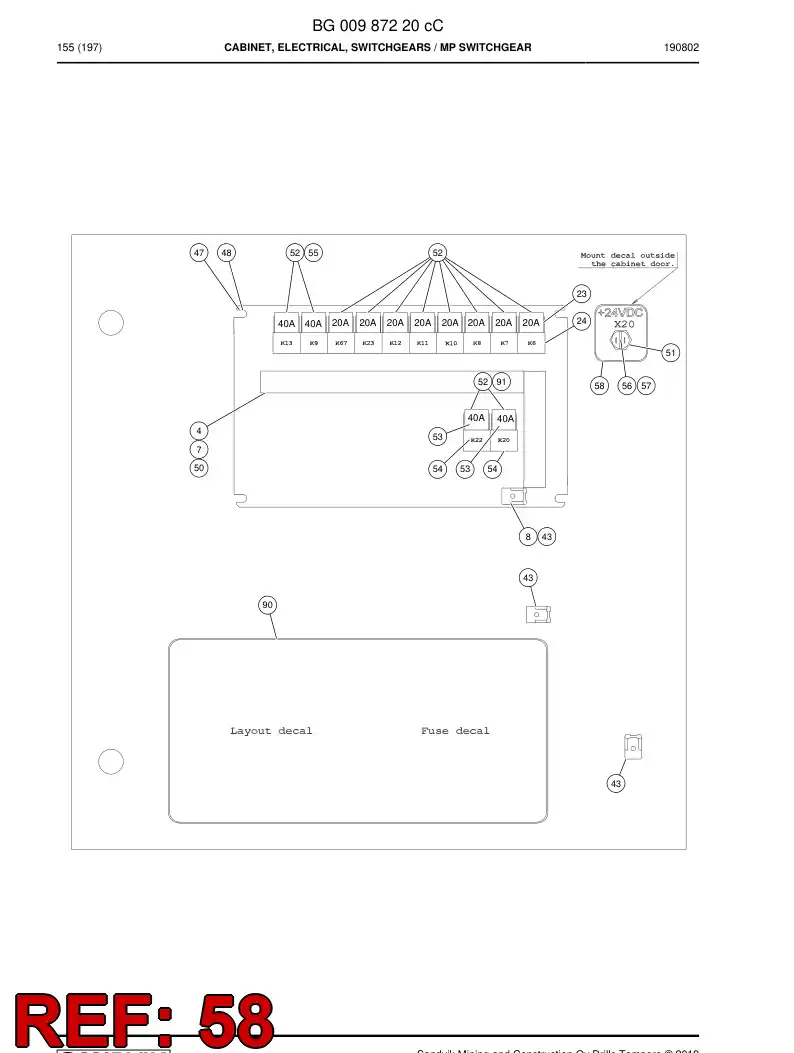 BG00607300a BG 006 073 00a Decal - Sandvik Technical Drawing