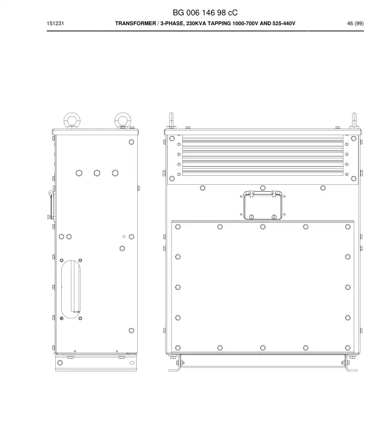 BG00607596b BG 006 075 96b Circuit Breaker, Three-Phase, manual reset - Sandvik Technical Drawing