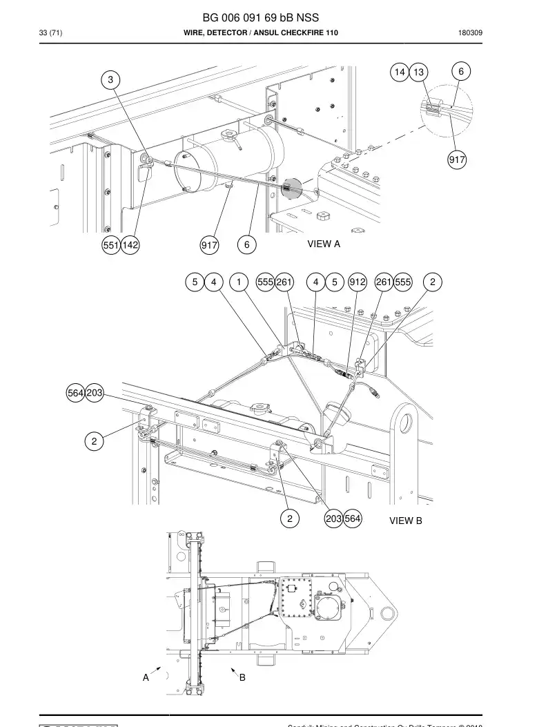 BG00609169c BG 006 091 69c Wire, Detector - Sandvik Technical Drawing