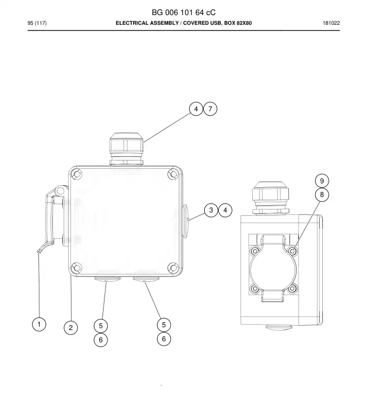 BG00610164a BG 006 101 64a Electrical Assembly - Sandvik Technical Drawing