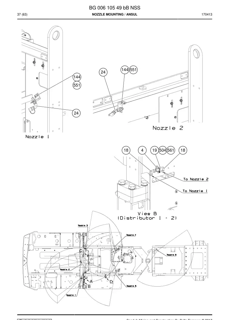 BG00610549b BG 006 105 49b MONTAGEM DO BICO - Sandvik Technical Drawing