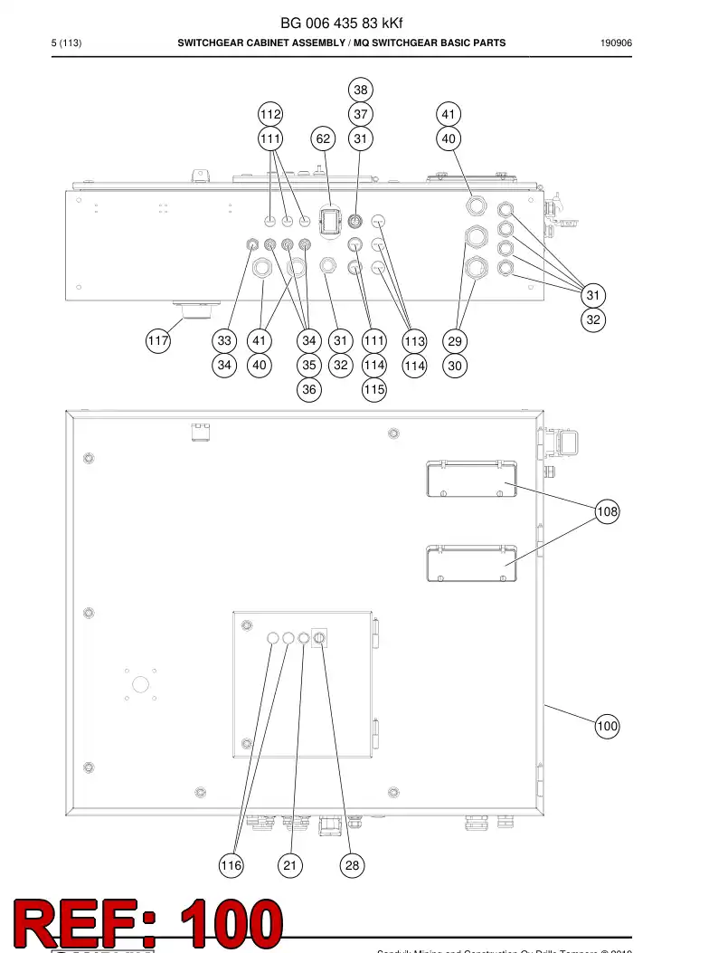 BG00611404f BG 006 114 04f Enclosure, Steel - Sandvik Technical Drawing
