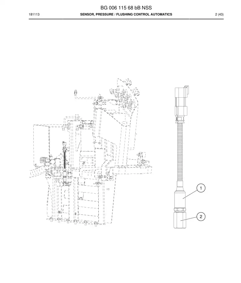 BG00611568b BG 006 115 68b Sensor, Pressure - Sandvik Technical Drawing