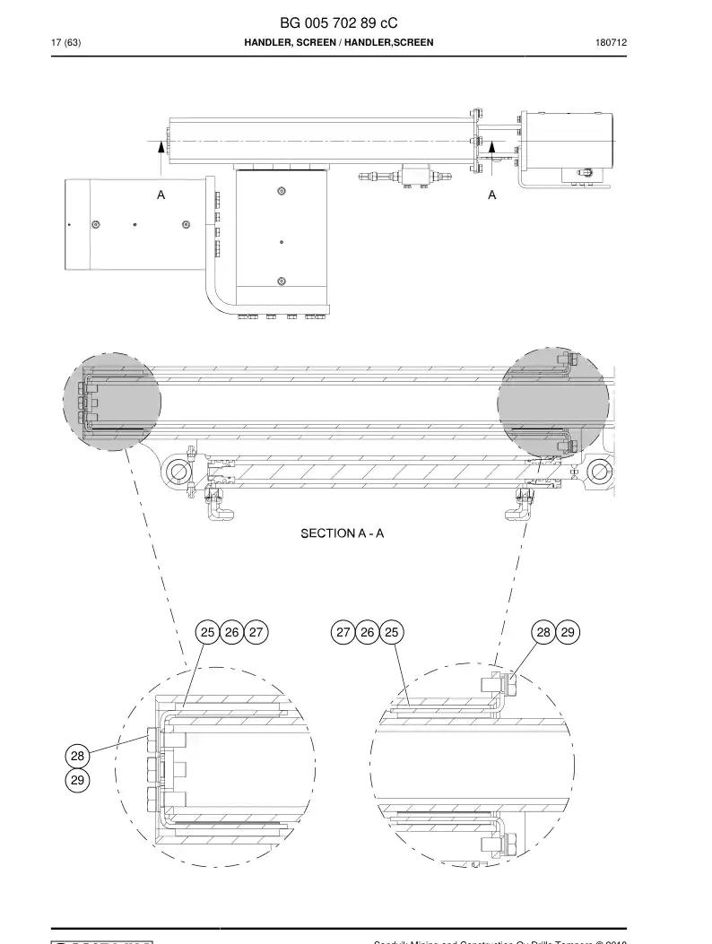 BG00611569a BG 006 115 69a Slipper Pad - Sandvik Technical Drawing
