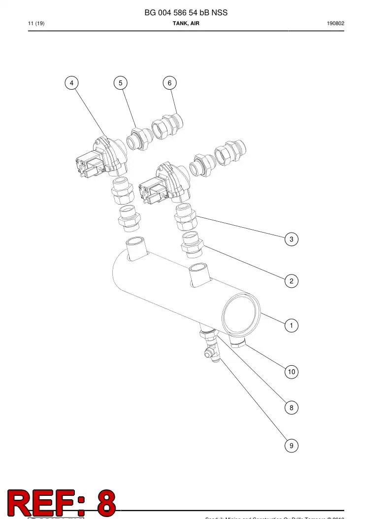BG00612076a BG 006 120 76a Adapter Assembly - Sandvik Technical Drawing